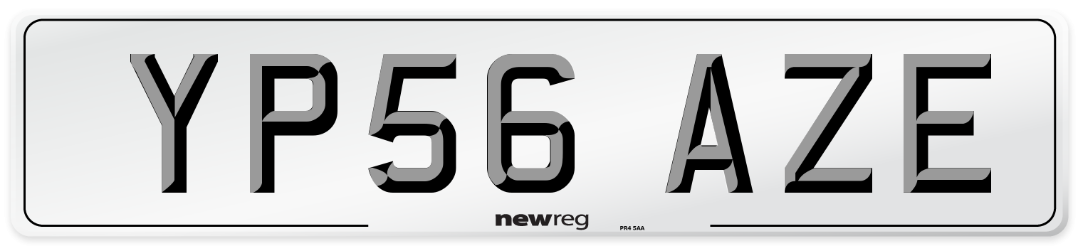 YP56 AZE Number Plate from New Reg